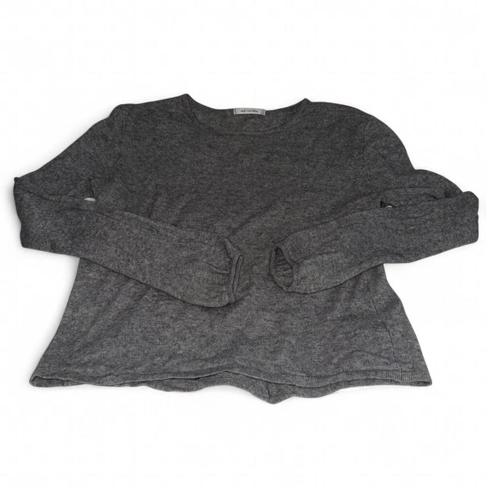 100% Cashmere Grey Novelty Sweater Gold Foil Cupcake Indie Quiet Luxury M